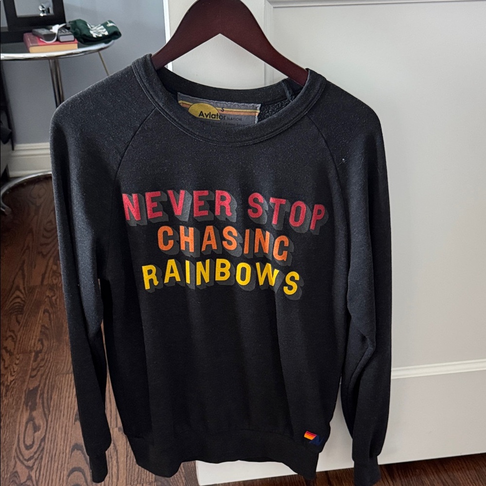 Aviator Nation Black Crewneck Sweatshirt